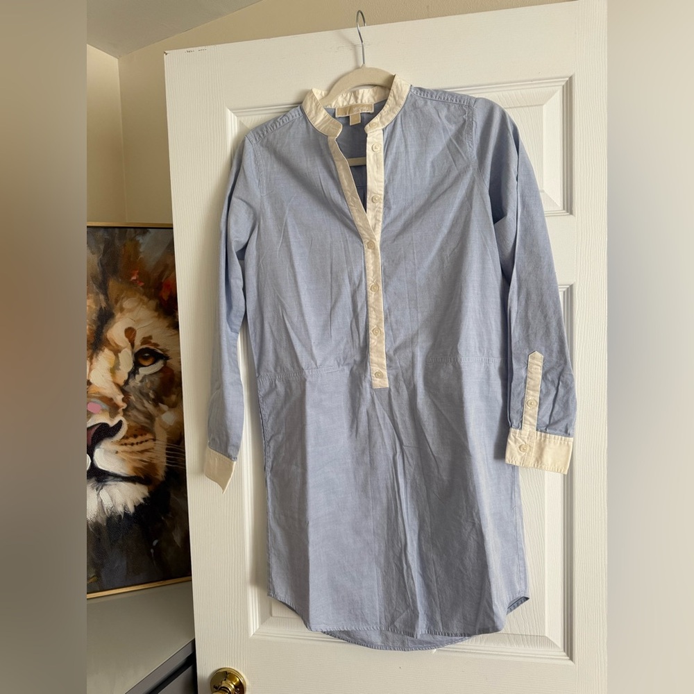 Michael Kors Light Blue Tunic with Cream Trim